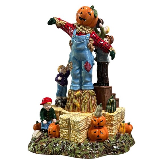 Dept 56 Building The Scarecrow Snow Village Halloween Pumpkin Figurine 56.55203 - Picture 9 of 9